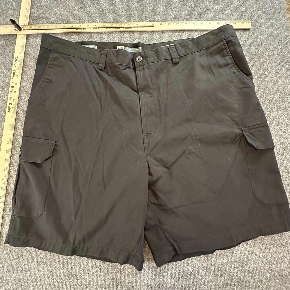 Harbor Bay Mens 46 Black Cargo Shorts Continuous Comfort Waistband Cotton 46R #4